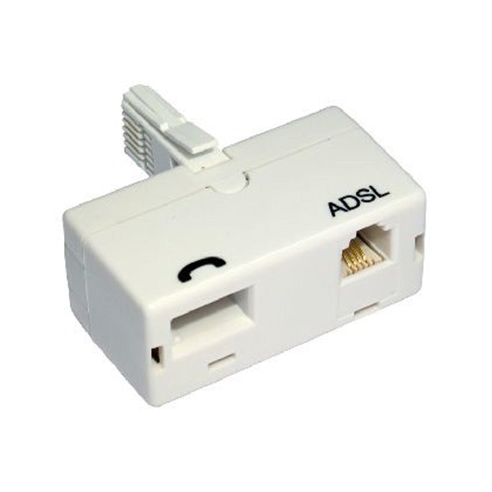 ADSL Micro Filter Adapter White - BT Male to BT & RJ11 Female