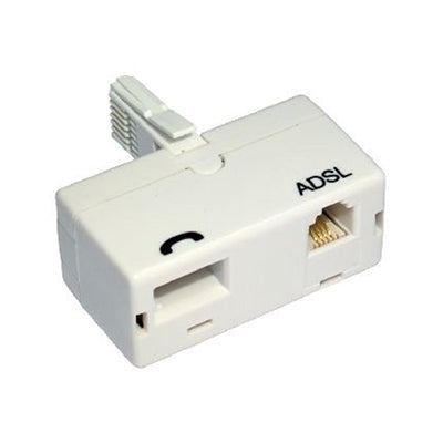ADSL Micro Filter Adapter White - BT Male to BT & RJ11 Female