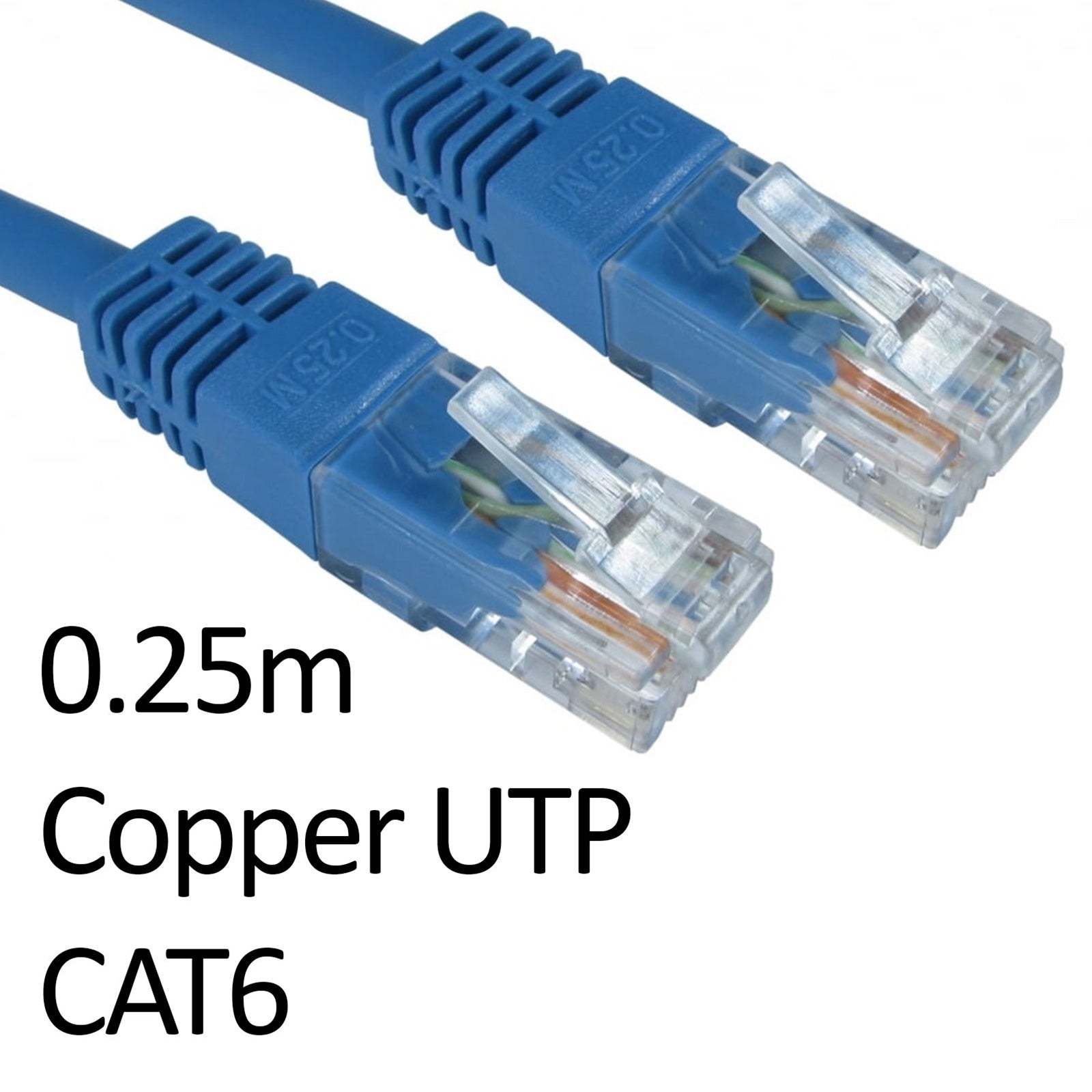 CAT6 Ethernet Cable 0.25m Blue - Copper UTP RJ45 Patch Lead