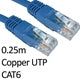 CAT6 Ethernet Cable 0.25m Blue - Copper UTP RJ45 Patch Lead