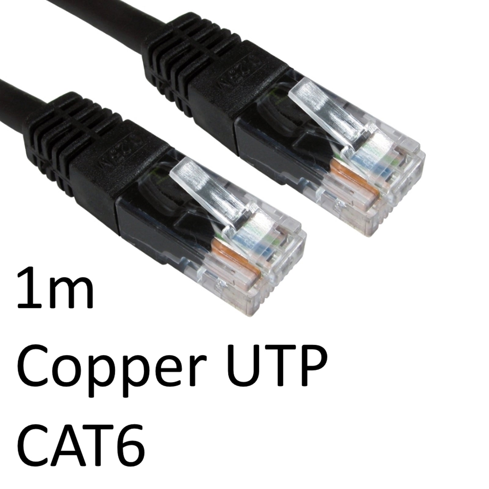 CAT6 Ethernet Cable 1m Black - RJ45 Copper UTP Gigabit Patch