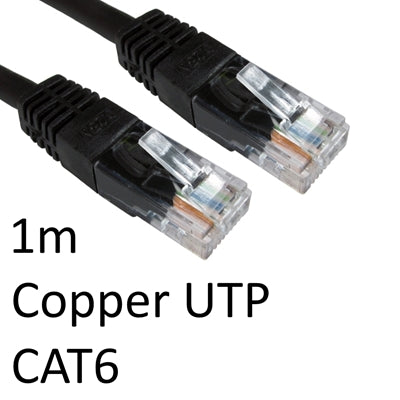CAT6 Ethernet Cable 1m Black - RJ45 Copper UTP Gigabit Patch
