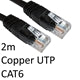 CAT6 Ethernet Cable 2m Black - Full Copper UTP RJ45 Gigabit