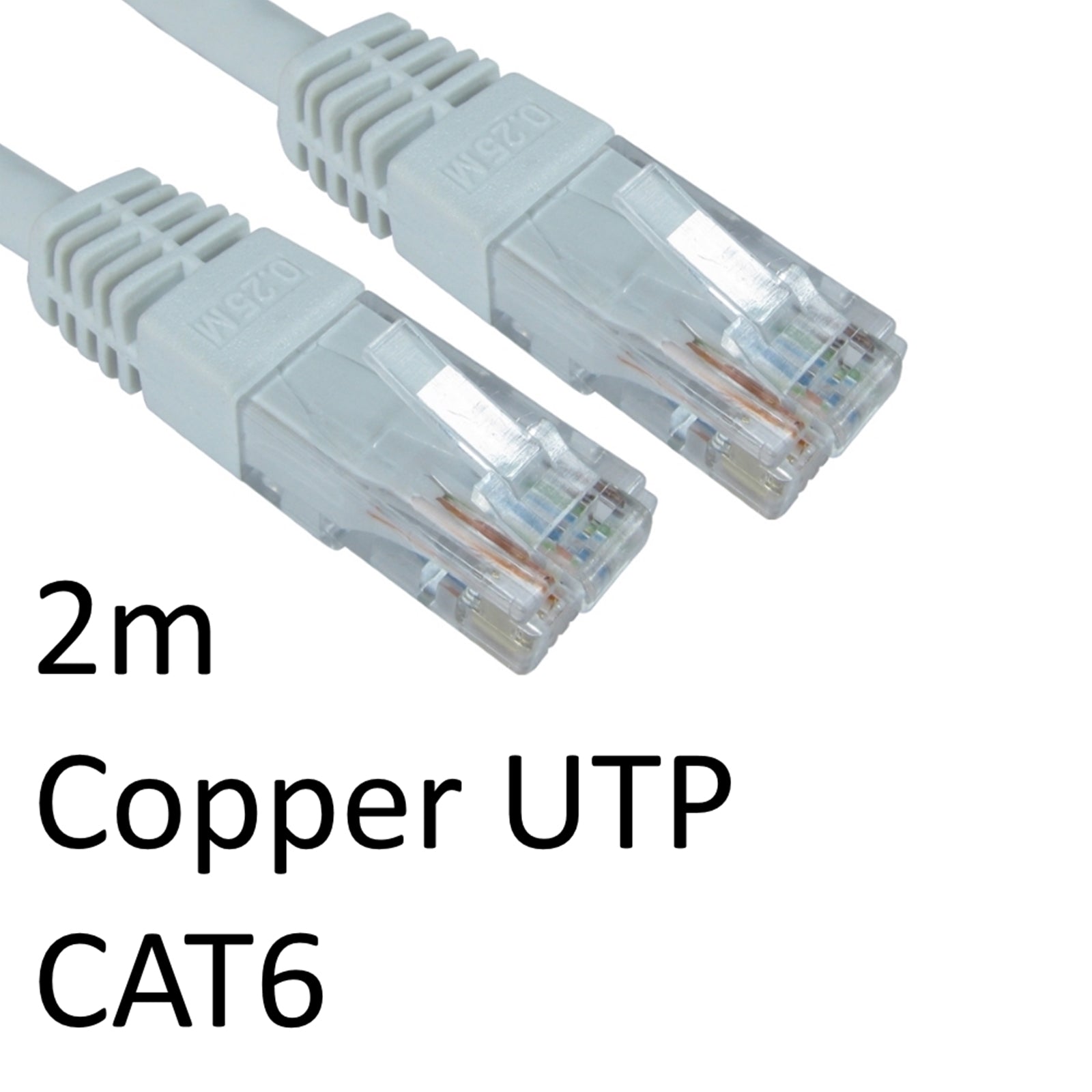 CAT6 Ethernet Cable 2m White - Full Copper RJ45 UTP Patch Lead