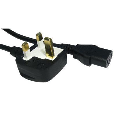 5m UK Mains to IEC C13 Kettle Lead - Black 13A Fused Power Cable