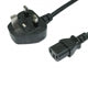 5m UK Mains to IEC C13 Kettle Lead - Black 13A Fused Power Cable
