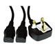 UK Mains to Dual IEC C13 Splitter Cable 1.8m ASTA Approved Black