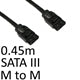 Locking SATA III Cable 45cm Black 6Gbps Round 26/28 AWG OEM