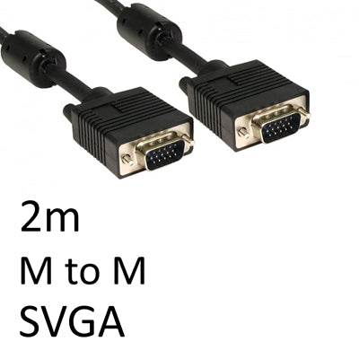 2m VGA Cable Male to Male - Triple Shielded 28AWG Black SVGA