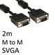 2m VGA Cable Male to Male - Triple Shielded 28AWG Black SVGA