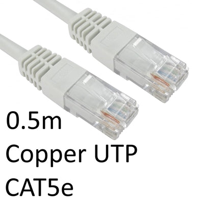 CAT5e Ethernet Cable 0.5m White - Full Copper 26AWG UTP RJ45