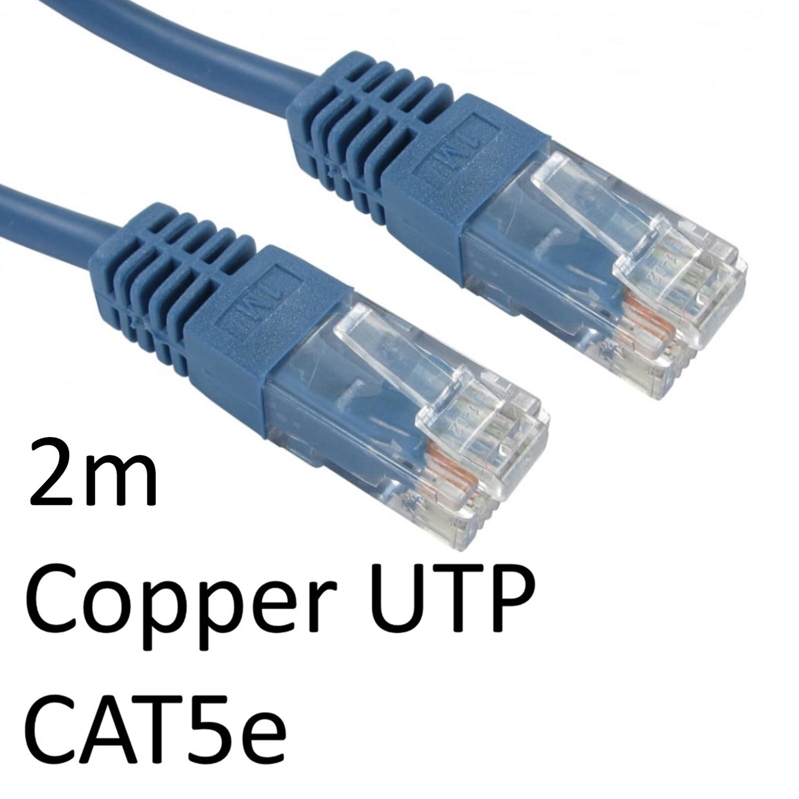 2m Blue CAT5e Ethernet Cable - Full Copper RJ45 UTP Patch Lead