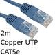 2m Blue CAT5e Ethernet Cable - Full Copper RJ45 UTP Patch Lead