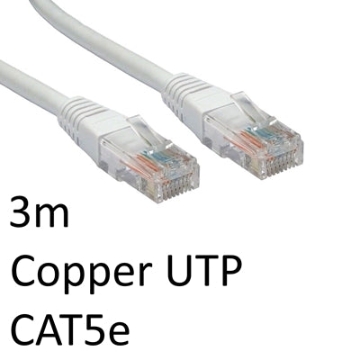 3m White CAT5e Ethernet Cable - Full Copper RJ45 UTP Patch Lead