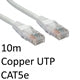 CAT5e Ethernet Cable 10m White - Full Copper 26AWG RJ45 UTP