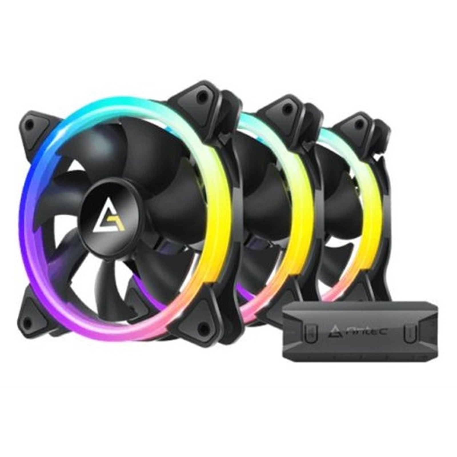 Antec Neon 120 ARGB PWM Case Fan 3-Pack - Hydraulic Bearing, Black