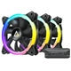 Antec Neon 120 ARGB PWM Case Fan 3-Pack - Hydraulic Bearing, Black