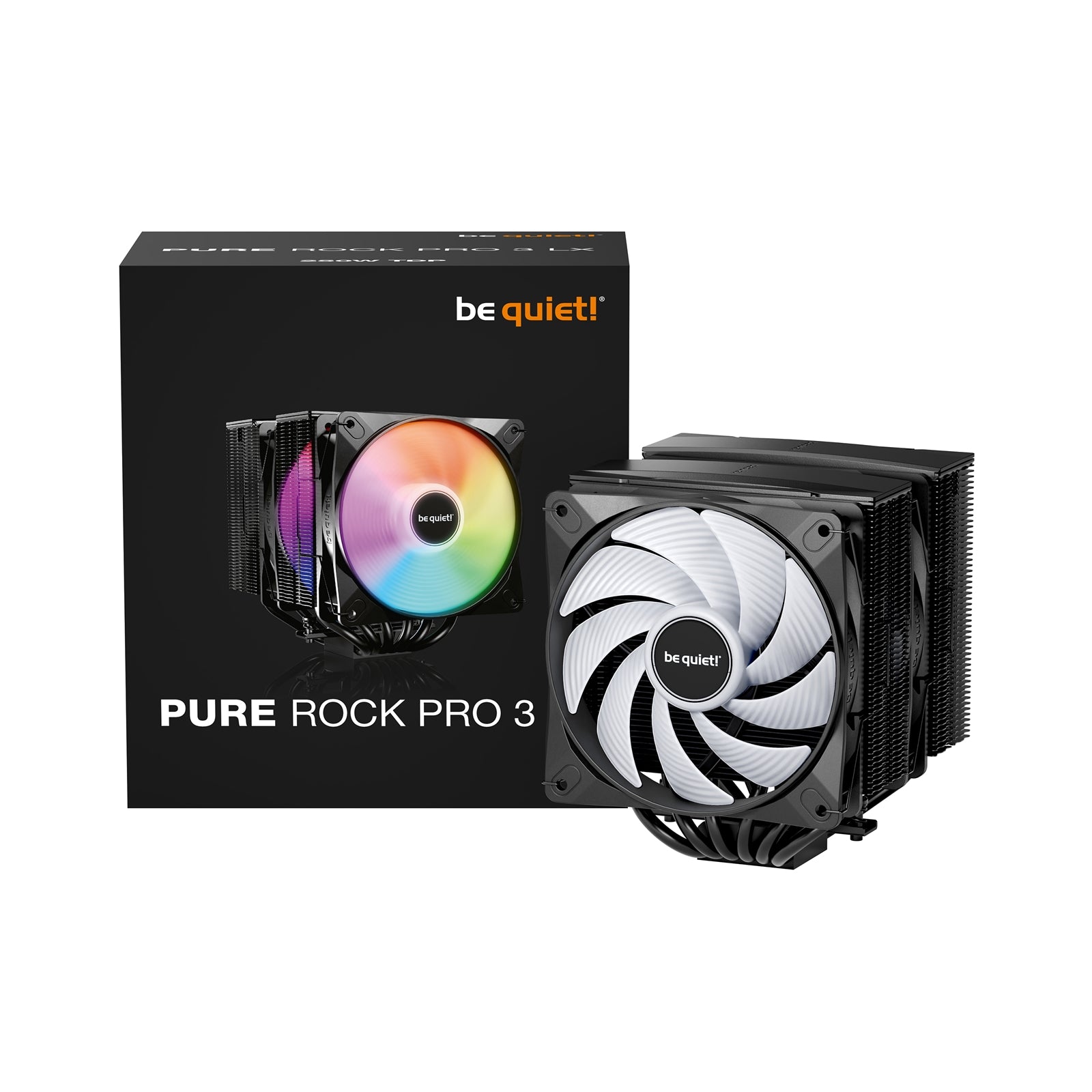 be quiet! Pure Rock Pro 3 LX CPU Cooler - 250W TDP, 6 Heat Pipes, ARGB