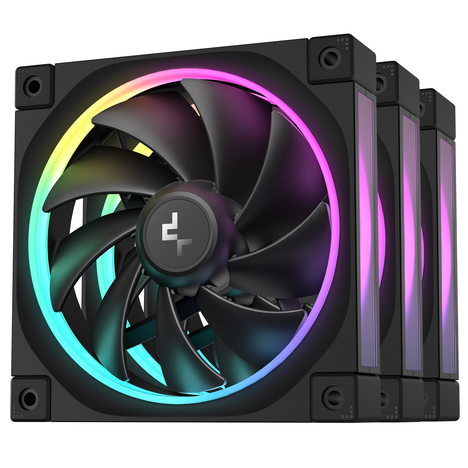 DeepCool FL12 120mm ARGB PWM Fan 3-Pack Black - Fluid Dynamic Bearing