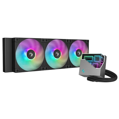 DeepCool LT360 360mm AIO Liquid CPU Cooler - ARGB Black Aluminum