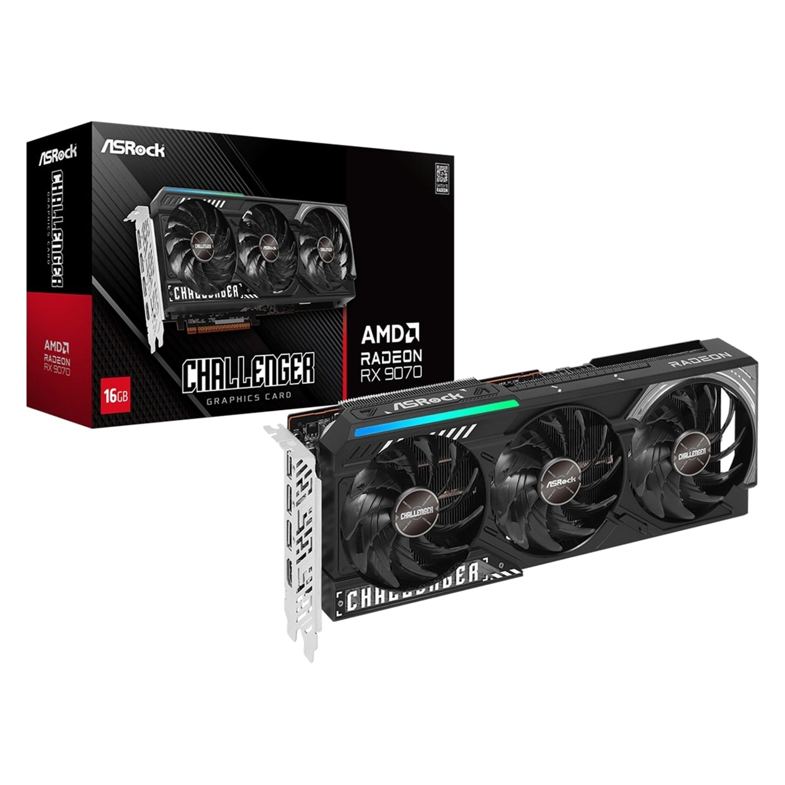 ASRock Radeon RX 9070 Challenger OC 16GB GDDR6 Graphics Card