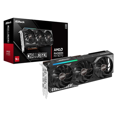 ASRock Radeon RX 9070 Challenger OC 16GB GDDR6 Graphics Card