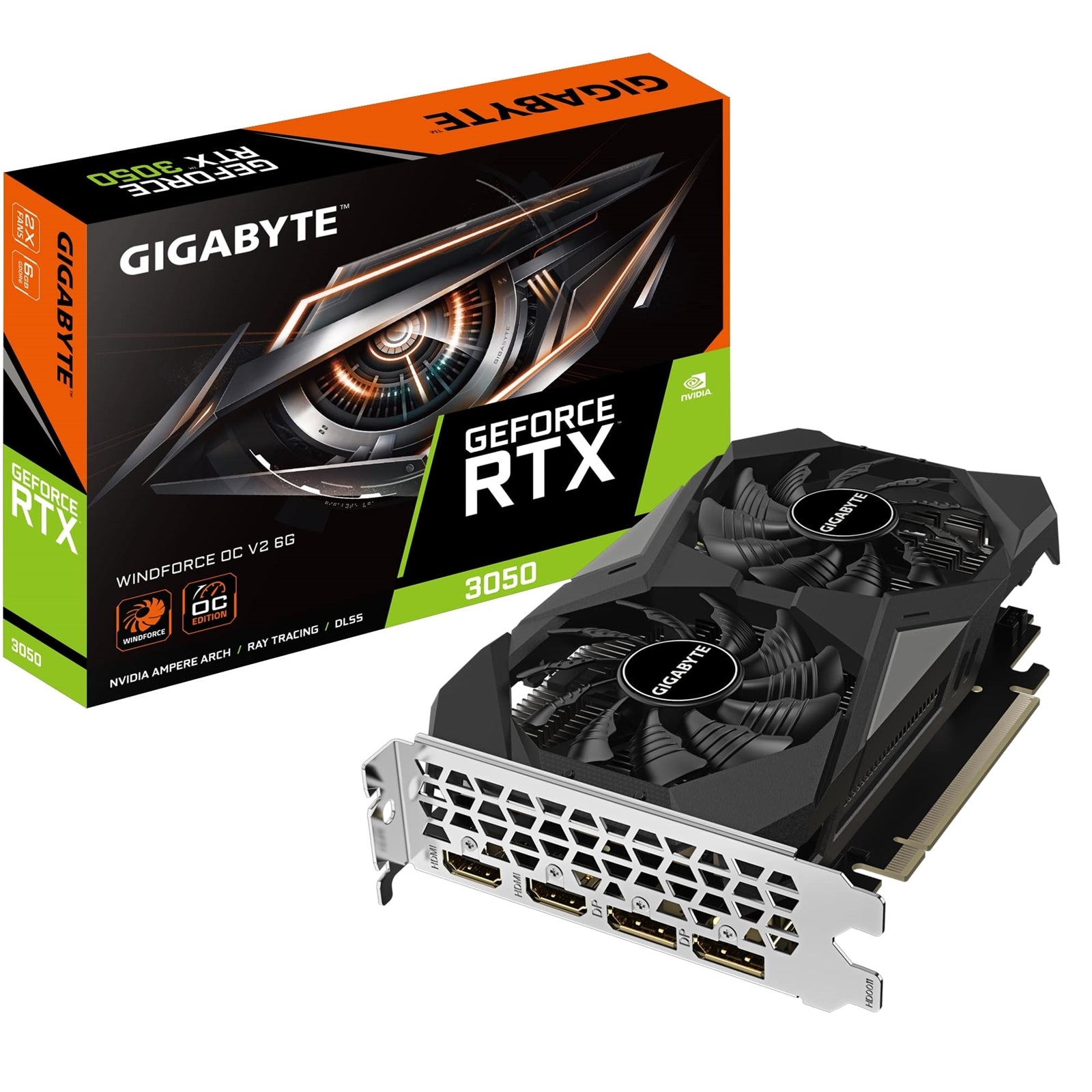 Gigabyte RTX 3050 WINDFORCE OC V2 6GB GDDR6 Graphics Card