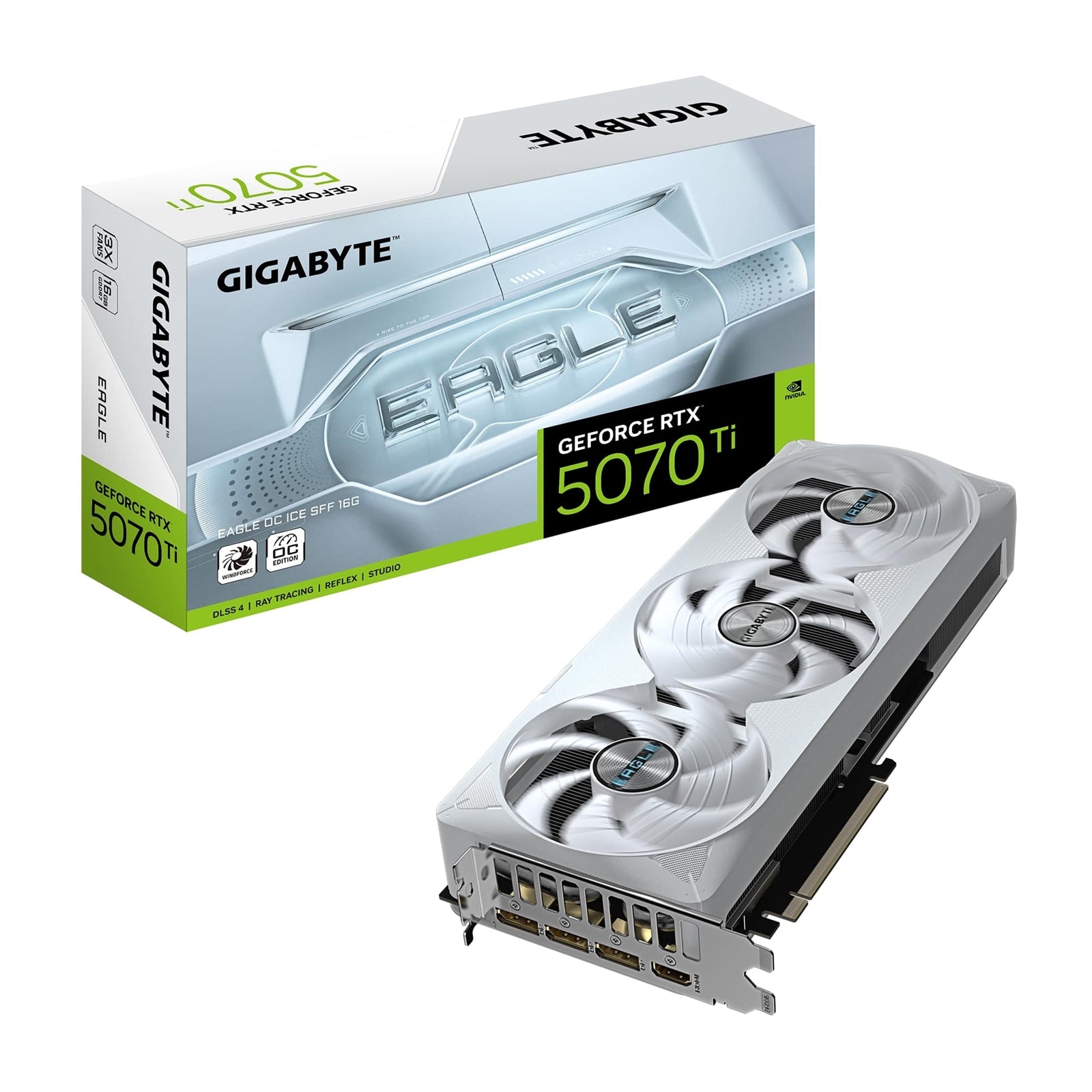Gigabyte RTX 5070 Ti EAGLE OC ICE 16GB GDDR7 White SFF Graphics Card