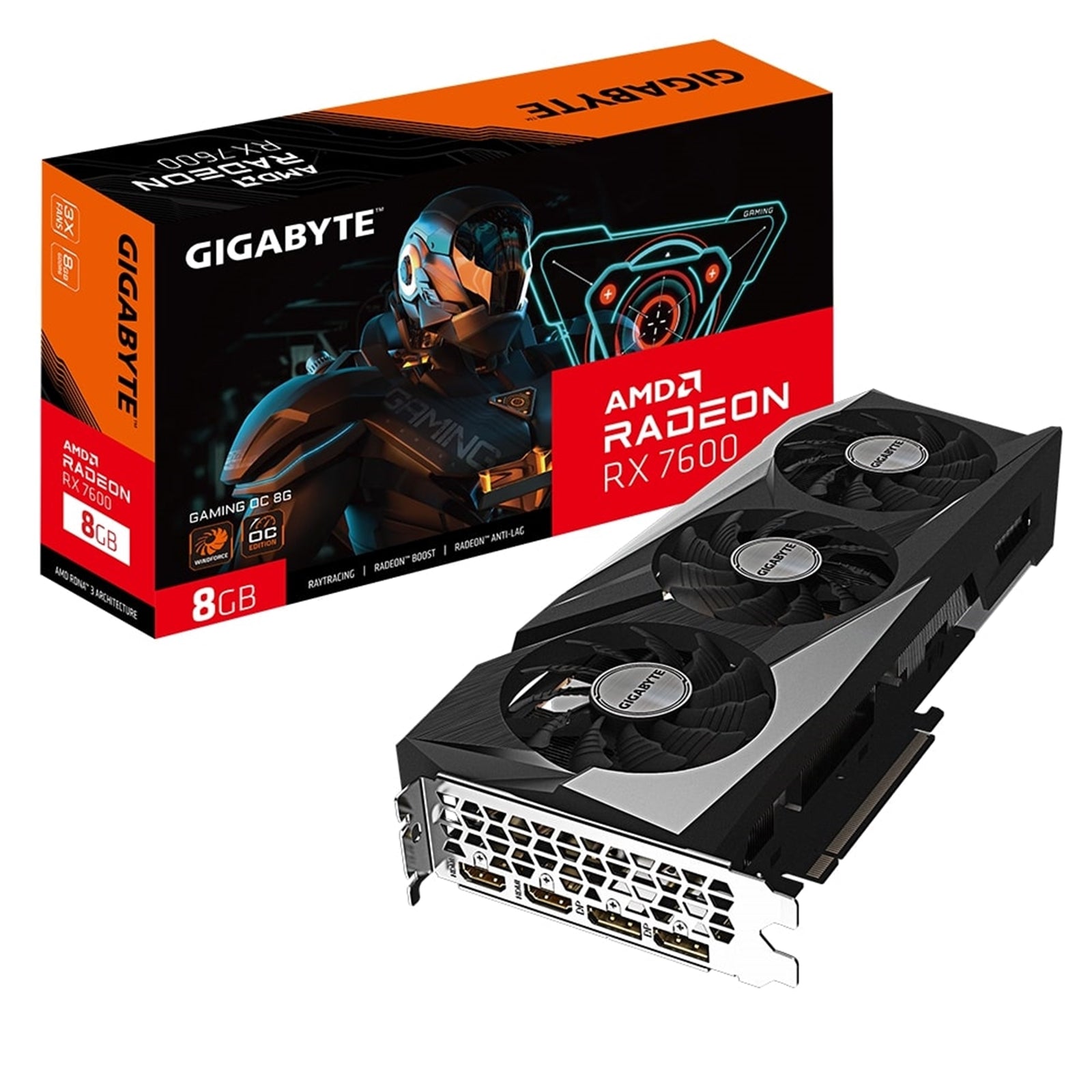 Gigabyte Radeon RX 7600 GAMING OC 8GB GDDR6 Triple-Fan Graphics Card