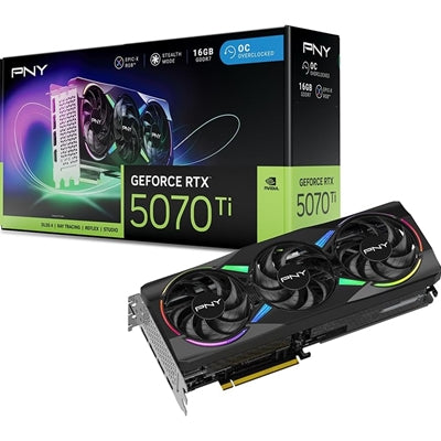 PNY GeForce RTX 5070 Ti 16GB GDDR7 Epic-X RGB OC Graphics Card