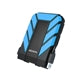 Blue rugged external hard drive, ADATA HD710 Pro 1TB, IP68 waterproof, USB 3.1, portable storage solution.