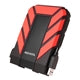 ADATA HD710 Pro 2TB rugged external hard drive, red and black, IP68 waterproof design, USB connectivity.
