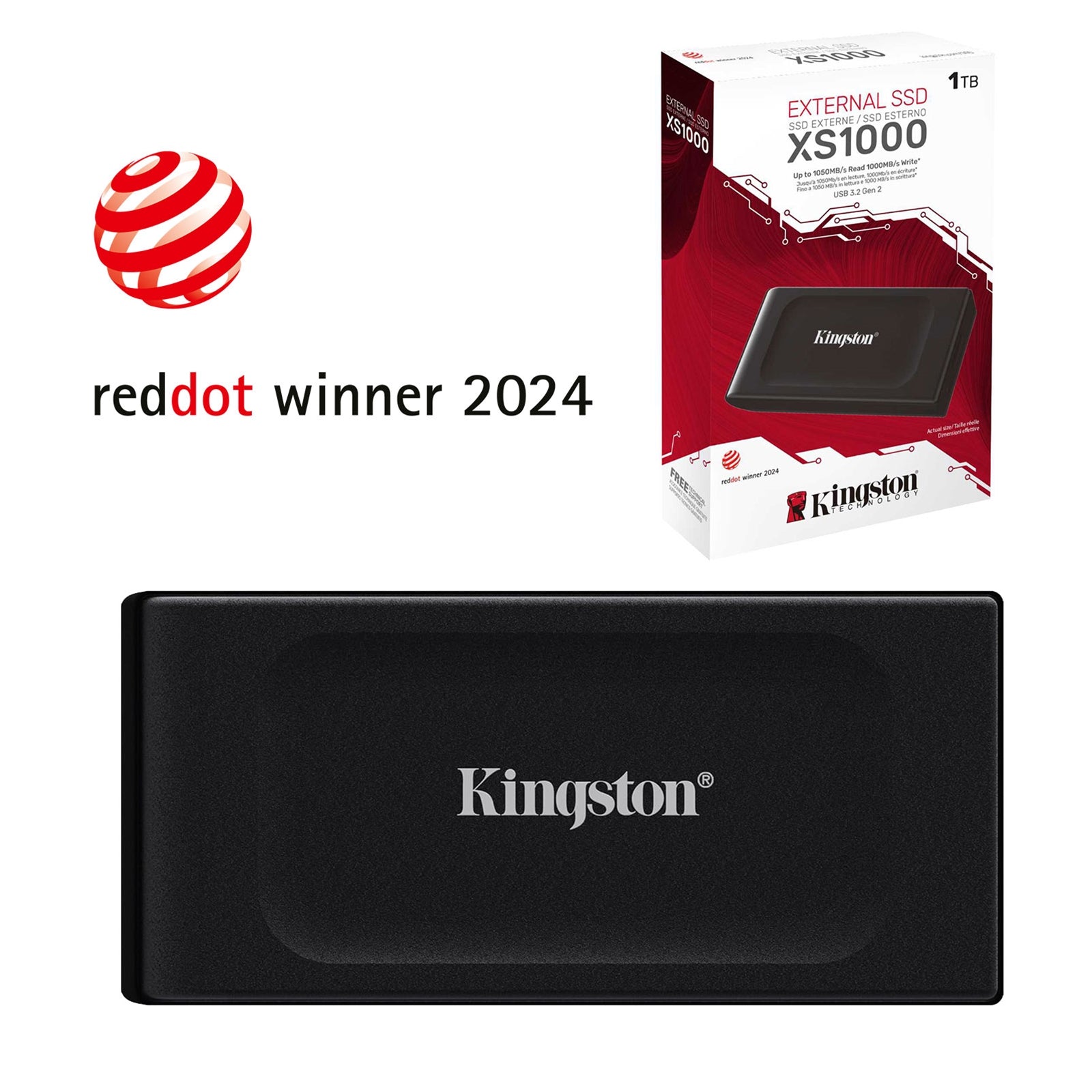 Kingston XS1000 1TB Portable SSD - 1050MB/s USB 3.2 Gen 2
