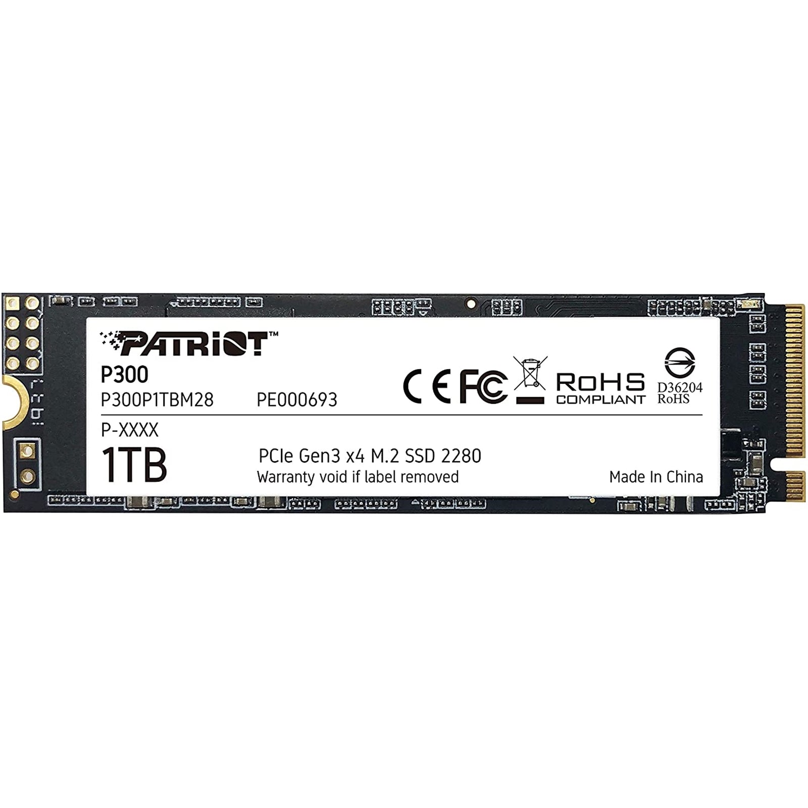 Patriot P300 1TB NVMe M.2 SSD PCIe Gen3 x4 - 2100MB/s