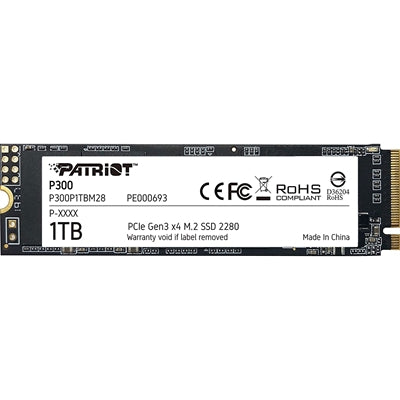 Patriot P300 1TB NVMe M.2 SSD PCIe Gen3 x4 - 2100MB/s