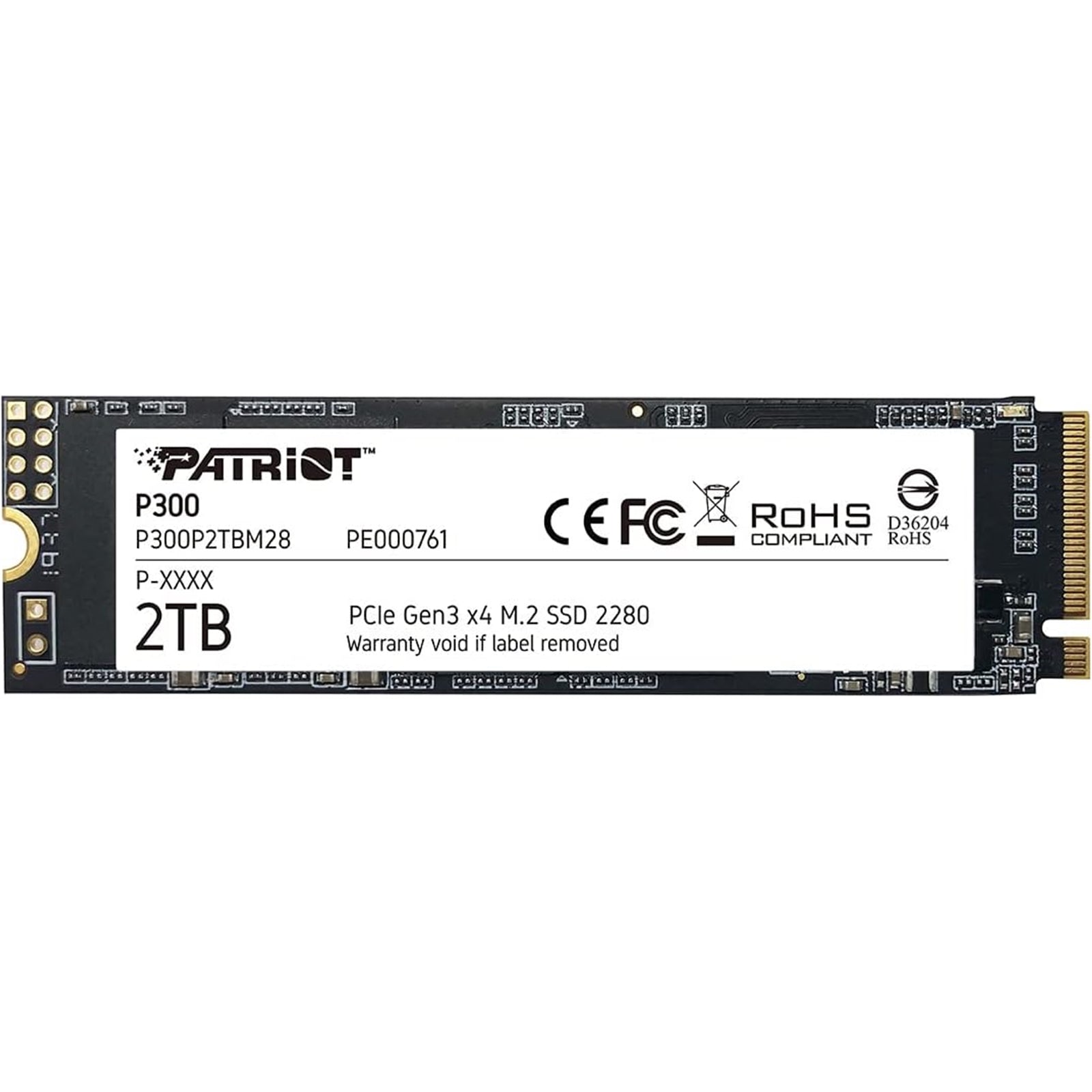 Patriot P300 2TB NVMe M.2 SSD PCIe Gen3 x4 - 2100MB/s