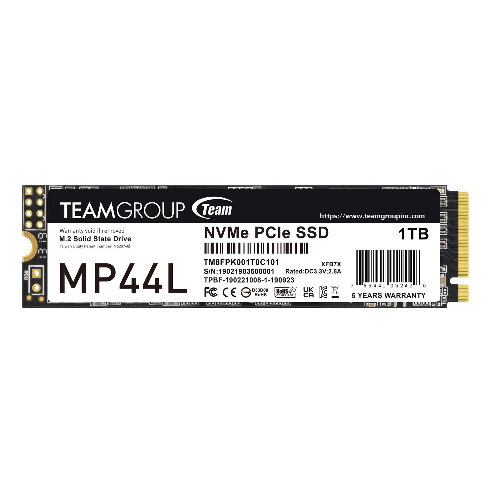 Team Group MP44L 1TB Gen4 NVMe SSD - 5000MB/s Graphene Cooled