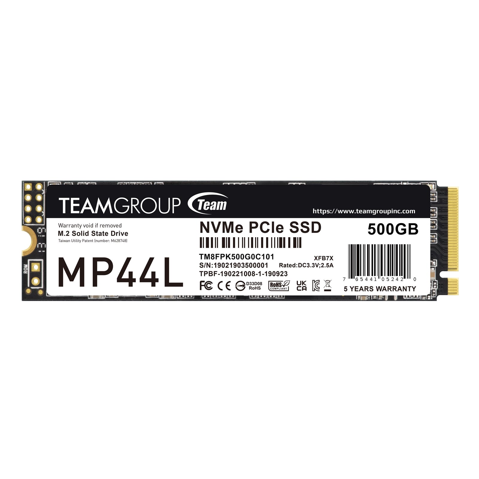 Team Group MP44L 500GB PCIe 4.0 NVMe M.2 SSD - 5000MB/s Read