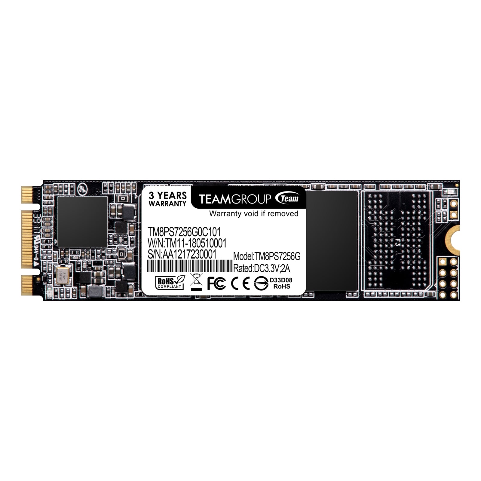 Team MS30 256GB M.2 2280 SATA III SSD - 550MB/s Read Speed