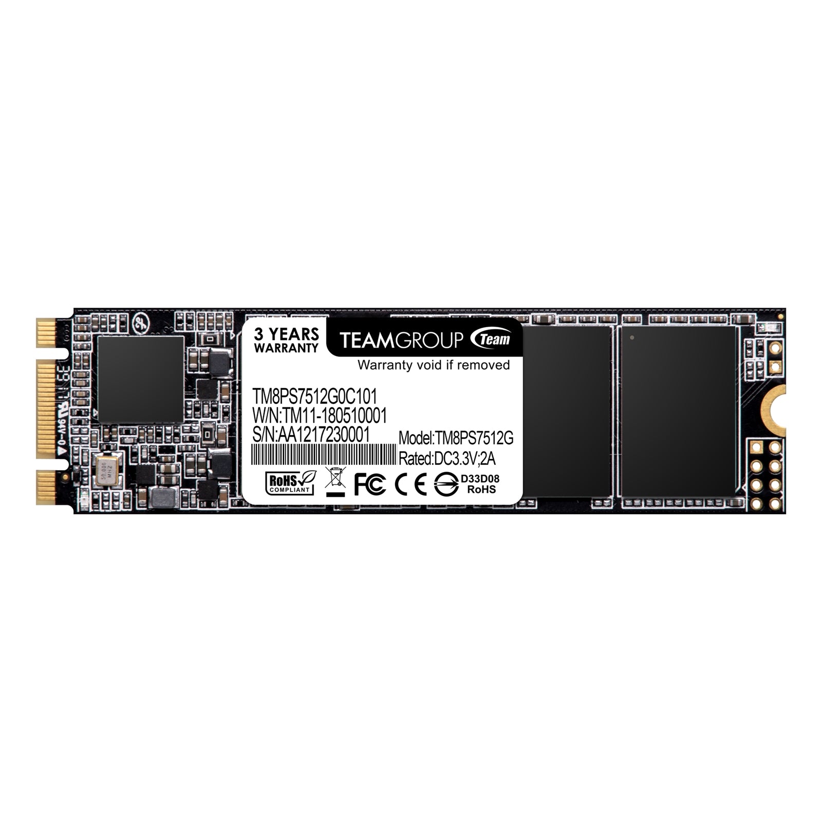 Team MS30 512GB M.2 2280 SATA III SSD - 550MB/s Read Speed