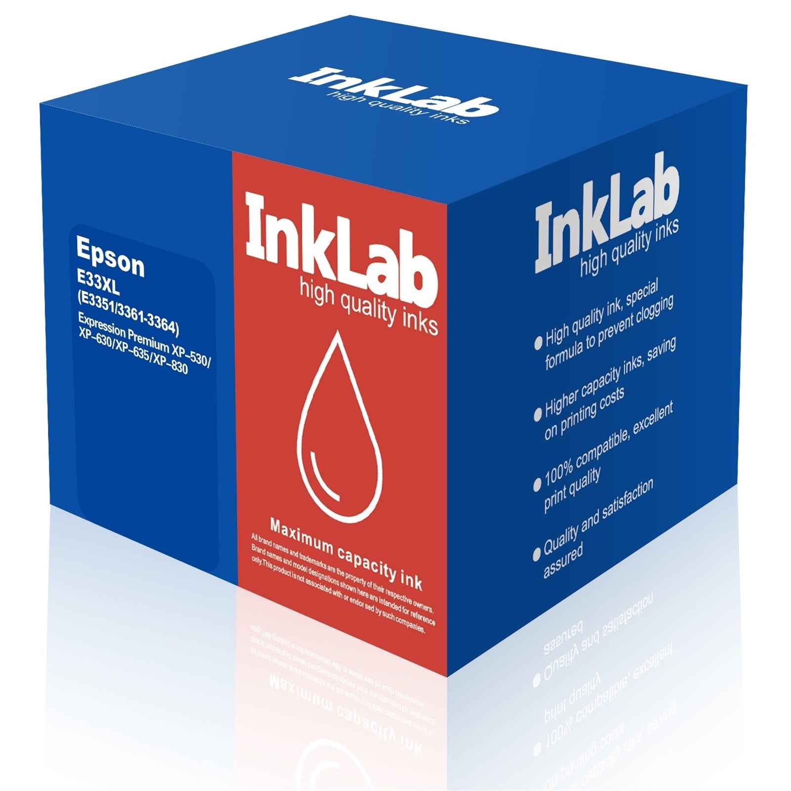 InkLab 33XL Epson Compatible High Yield Ink Cartridges CMYK 4-Pack