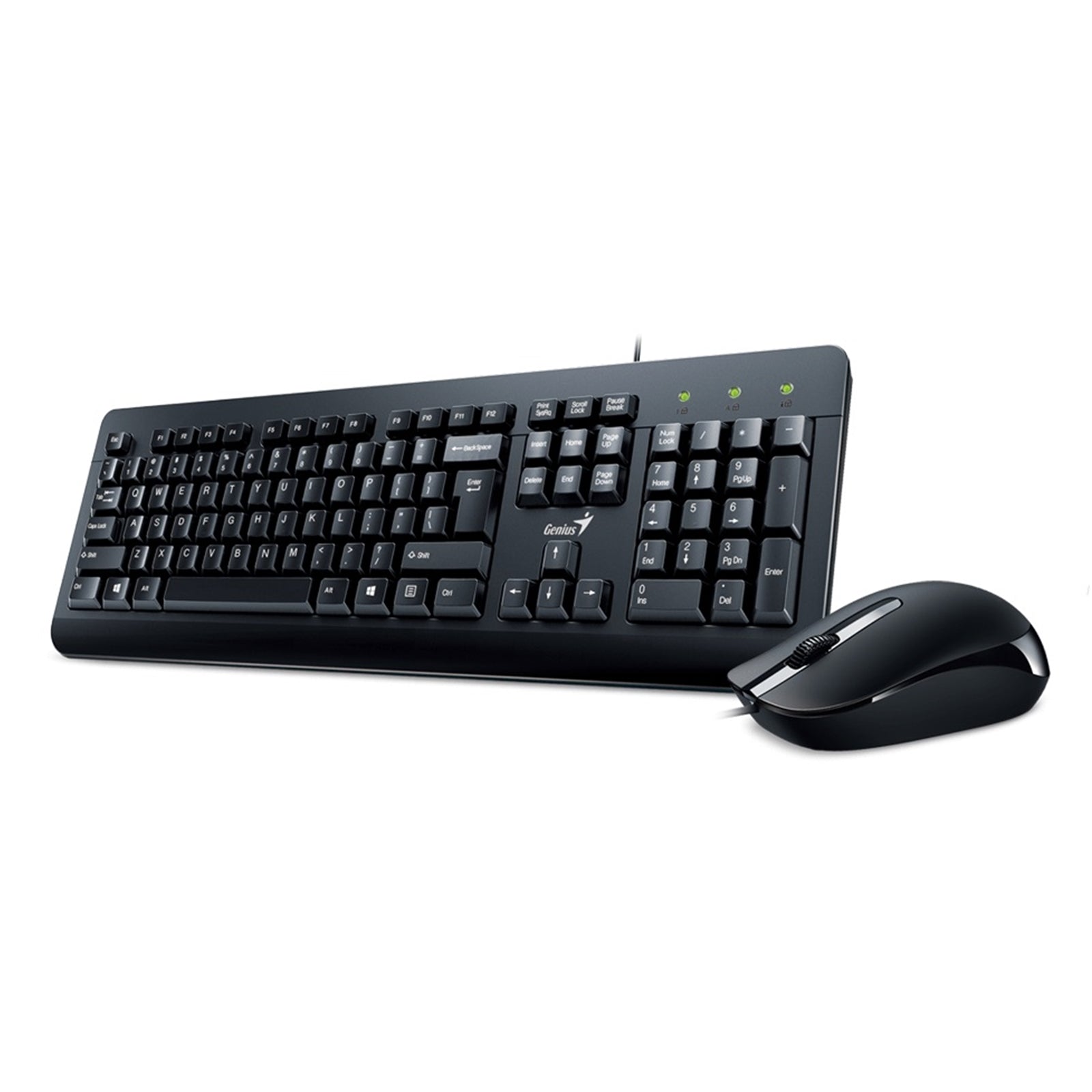 Genius KM-160 Wired Keyboard Mouse Combo - Spill-Resistant UK Layout