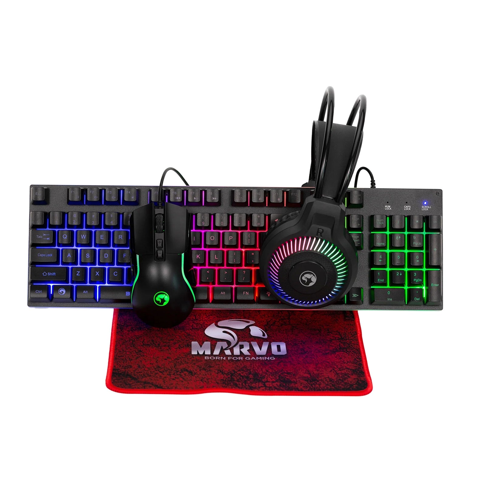 Marvo Scorpion CM416 RGB Gaming Bundle 4-in-1 Wired UK Keyboard Set