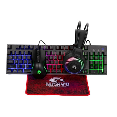 Marvo Scorpion CM416 RGB Gaming Bundle 4-in-1 Wired UK Keyboard Set