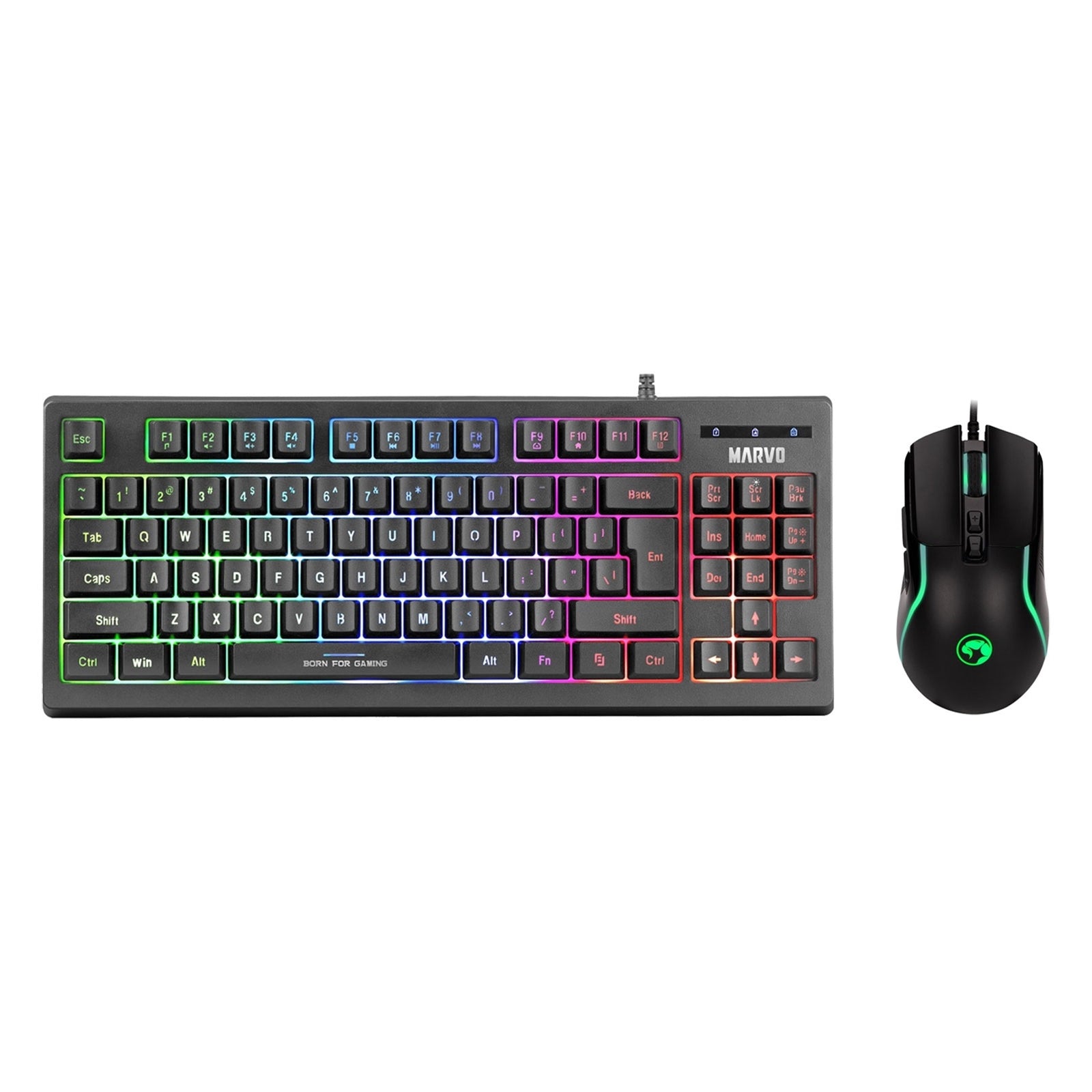 Marvo Scorpion K607 TKL Wired Gaming Keyboard & M292 RGB Mouse Bundle