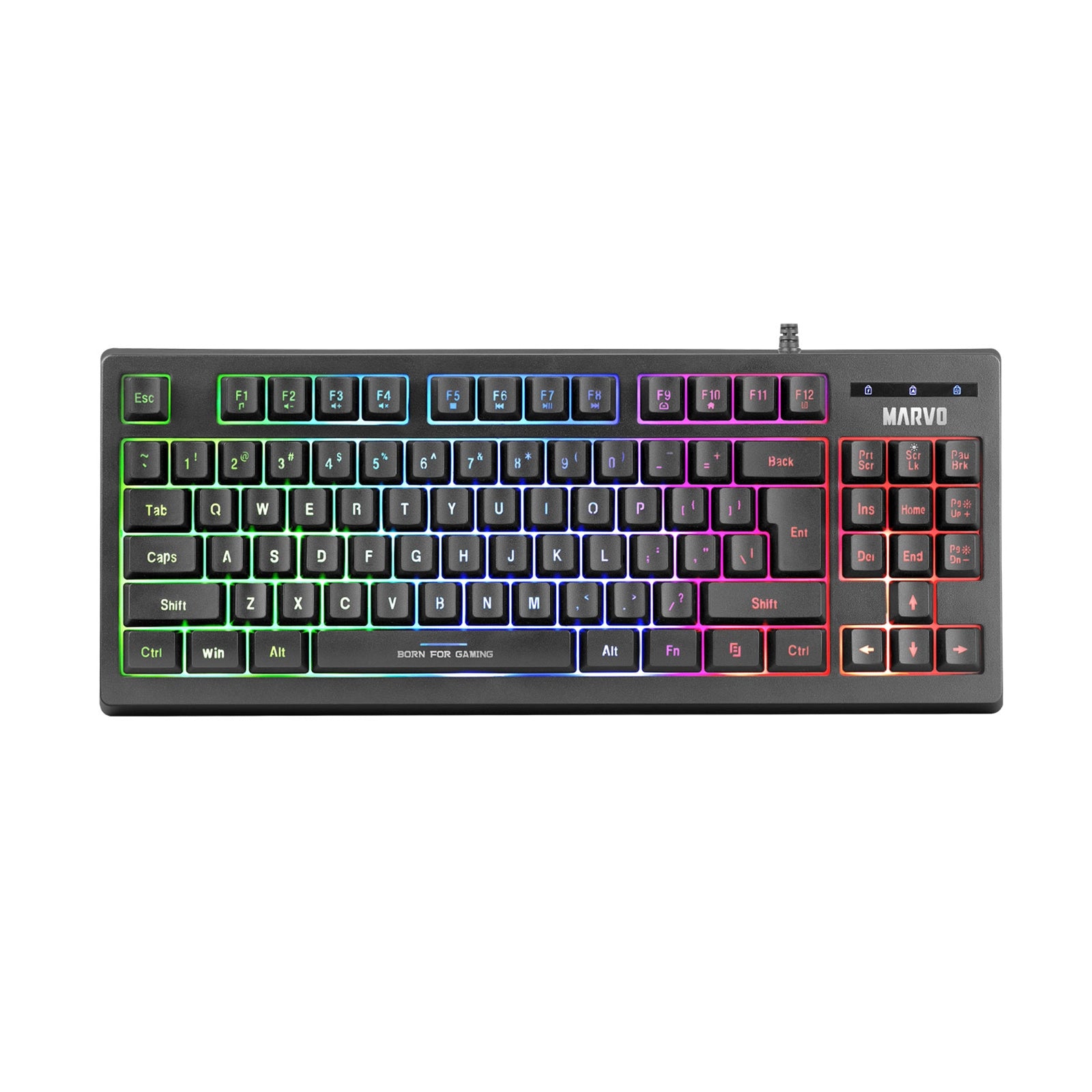 Marvo Scorpion K607 TKL Membrane Gaming Keyboard 88 Key Black UK