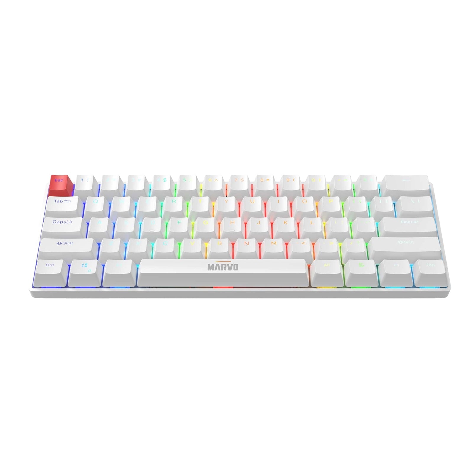 Marvo KG933G 60% Mechanical Keyboard White RGB UK Layout 61-Key