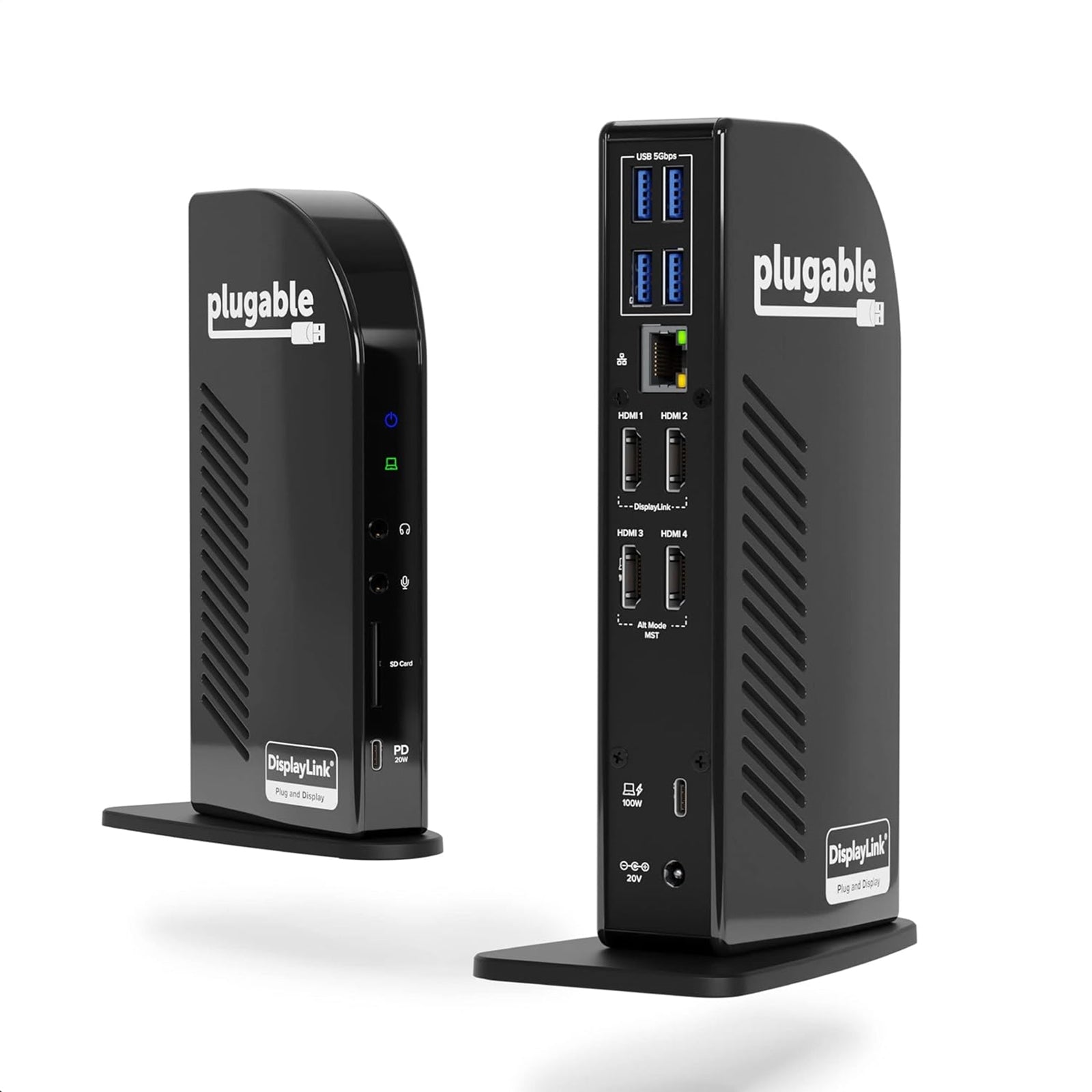 Plugable UD-3900C4 USB-C Quad HDMI Docking Station 96W PD 14-Port