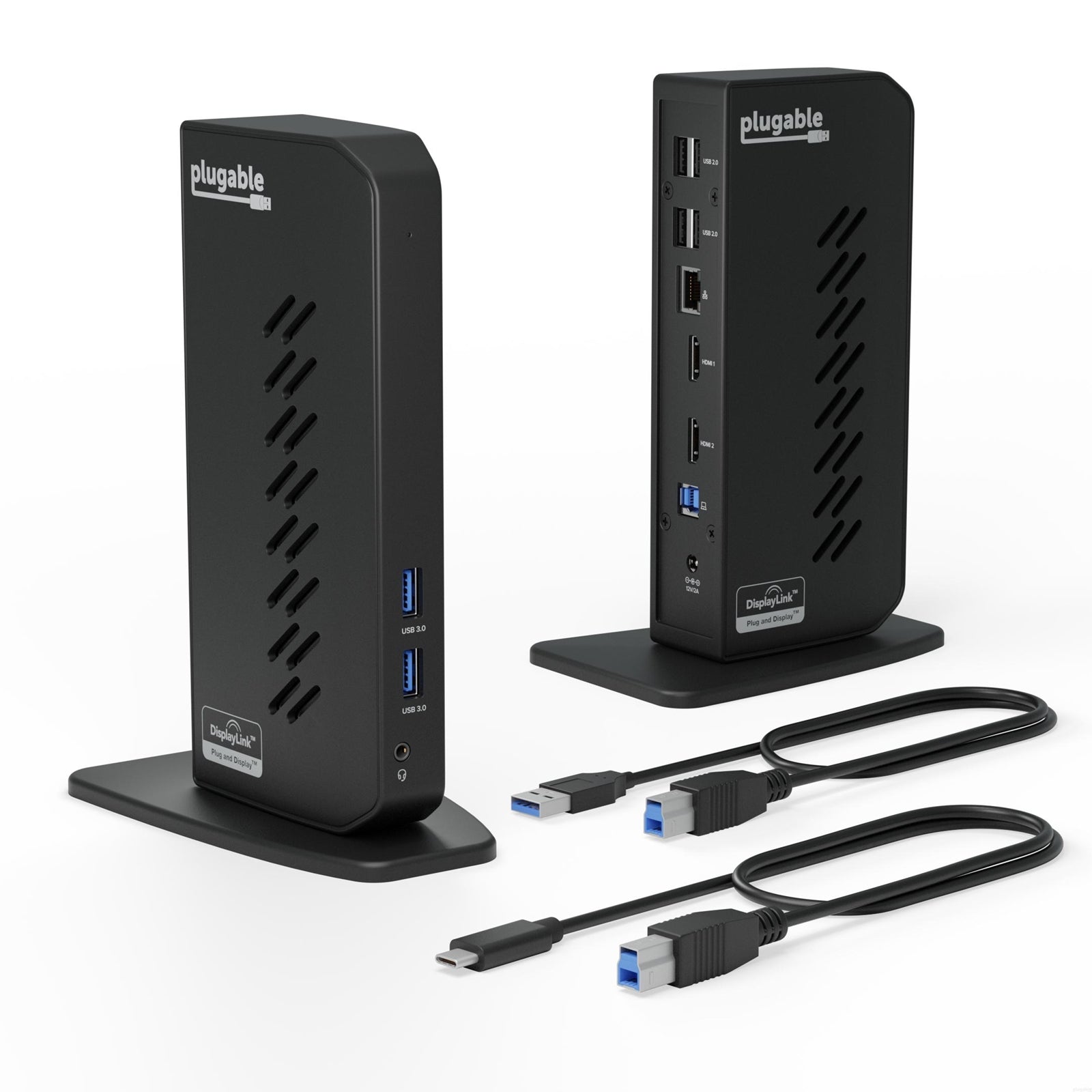 Plugable UD-3900Z USB-C Dual HDMI Docking Station - 10-Port DisplayLink