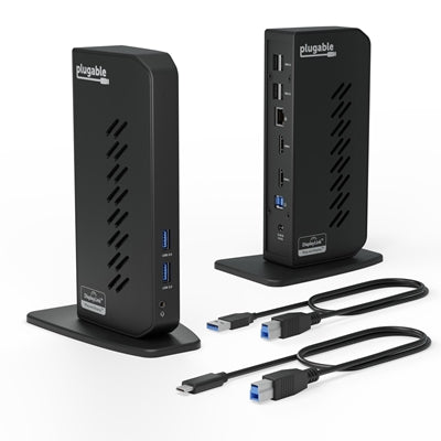 Plugable UD-3900Z USB-C Dual HDMI Docking Station - 10-Port DisplayLink